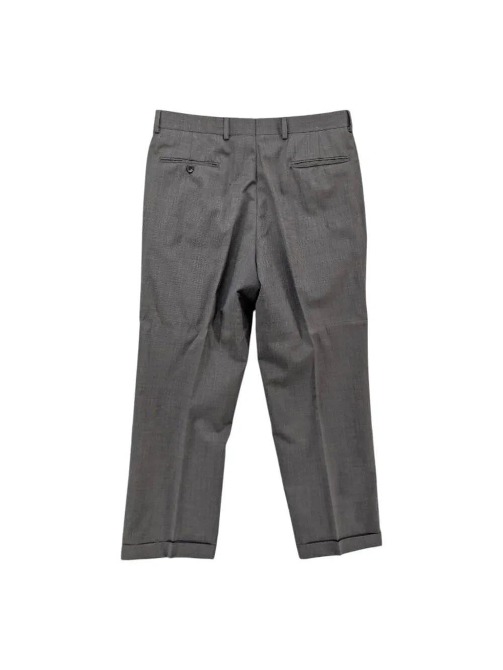 Jos A Bank 2 Piece Wool Suit Mens Grey 2 Button Pleated Cuffed Size 40R 34x28